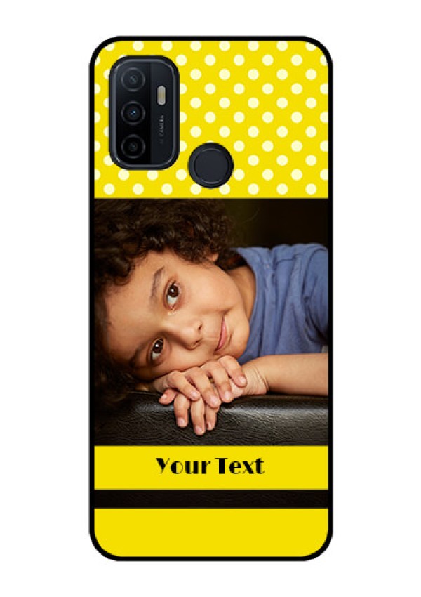 Oppo A53 Custom Glass Phone Case  - Bright Yellow Case Design
