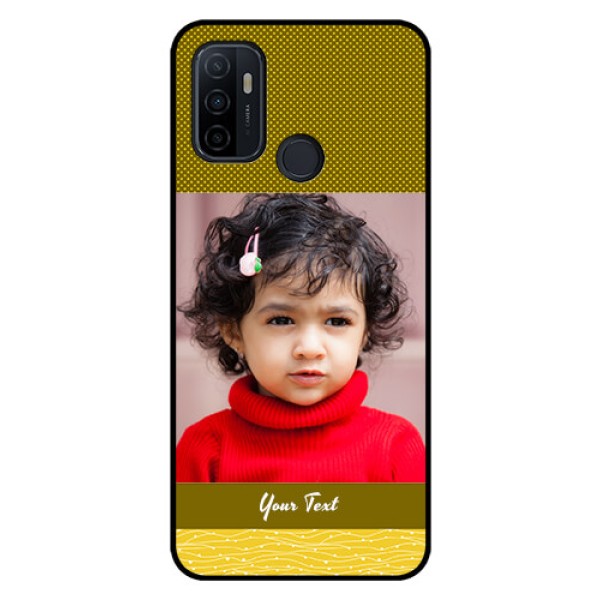Oppo A53 Custom Glass Phone Case  - Simple Green Color Design