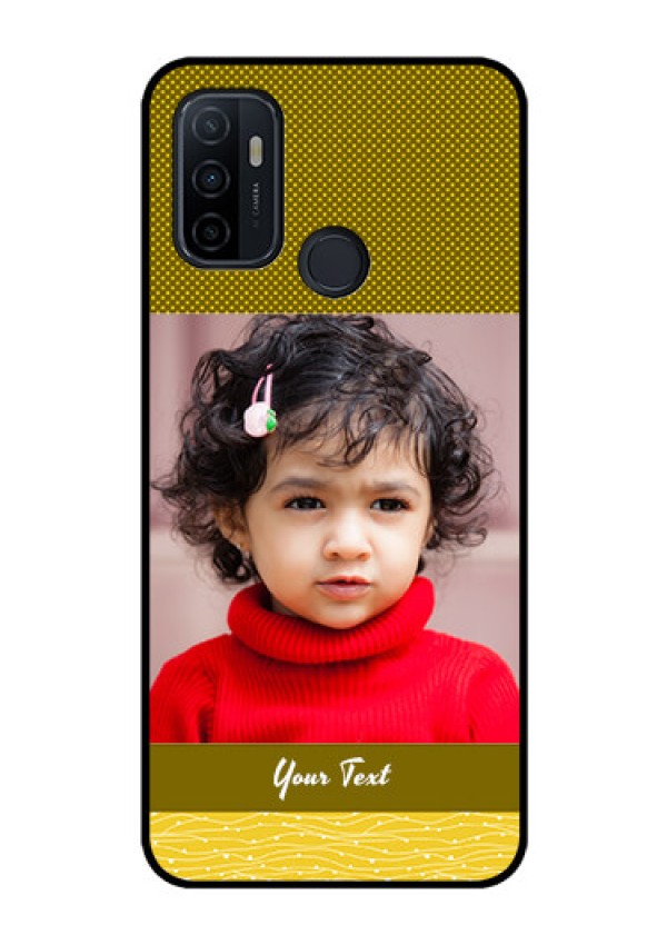 Oppo A53 Custom Glass Phone Case  - Simple Green Color Design