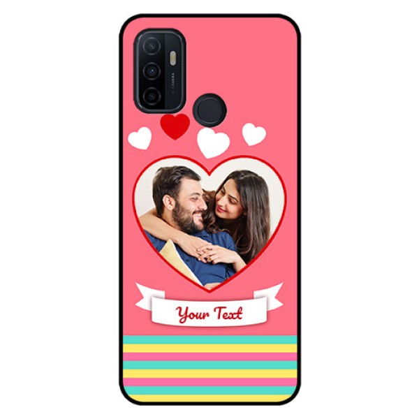 Oppo A53 Photo Printing on Glass Case  - Love Doodle Design