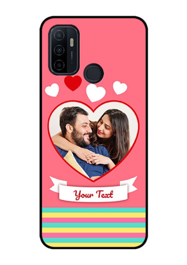 Oppo A53 Photo Printing on Glass Case  - Love Doodle Design
