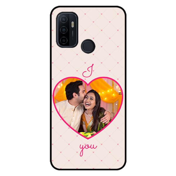 Oppo A53 Custom Glass Mobile Case  - Heart Shape Design