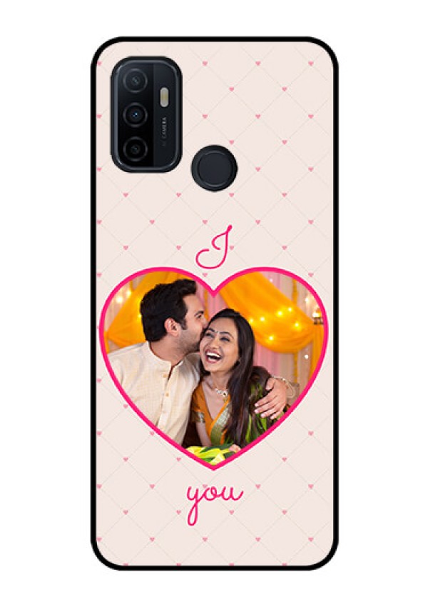 Oppo A53 Custom Glass Mobile Case  - Heart Shape Design