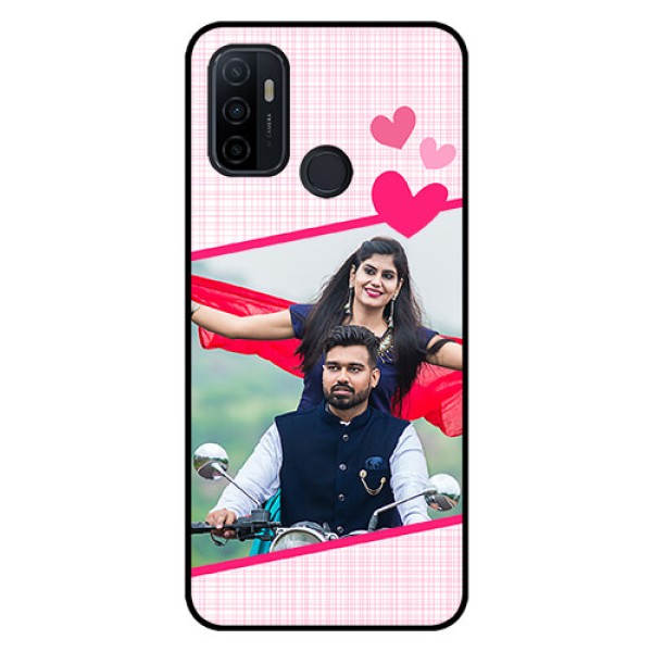 Oppo A53 Custom Glass Phone Case  - Love Shape Heart Design