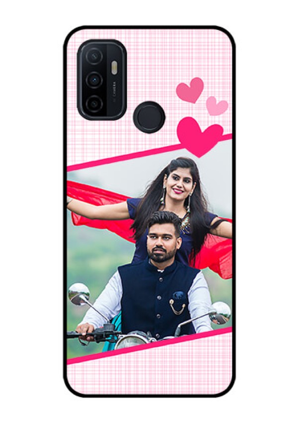 Oppo A53 Custom Glass Phone Case  - Love Shape Heart Design
