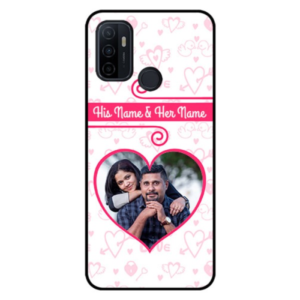 Oppo A53 Personalized Glass Phone Case - Heart Shape Love Design Oppo A53 Personalized Glass Phone Case - Heart Shape Love Design