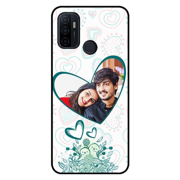 Oppo A53 Photo Printing on Glass Case  - Premium Couple Design