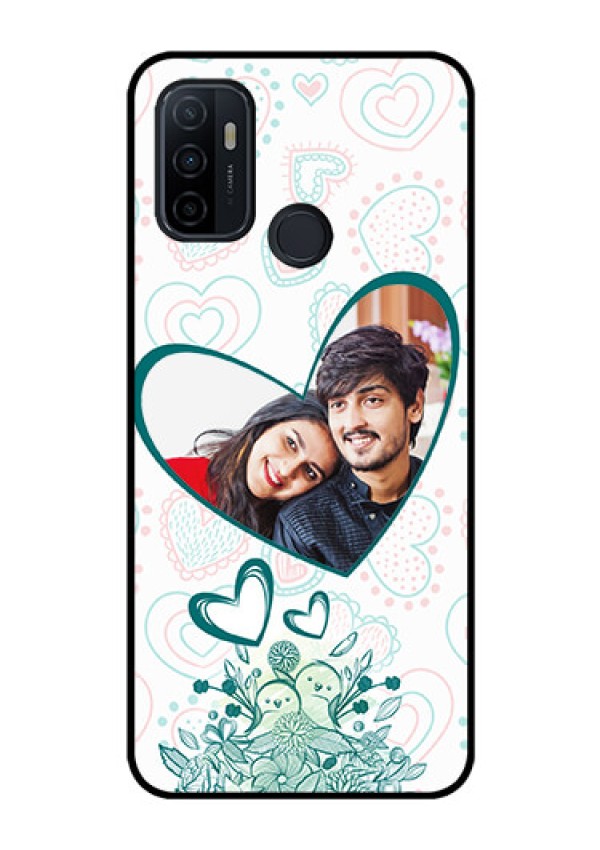 Oppo A53 Photo Printing on Glass Case  - Premium Couple Design