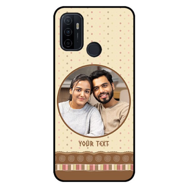 Oppo A53 Custom Glass Mobile Case  - Brown Dotted Mobile Case Design