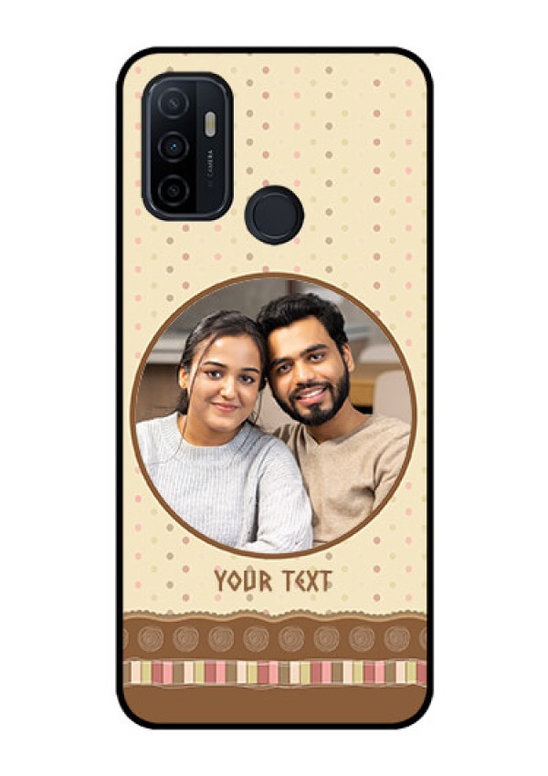 Oppo A53 Custom Glass Mobile Case  - Brown Dotted Mobile Case Design