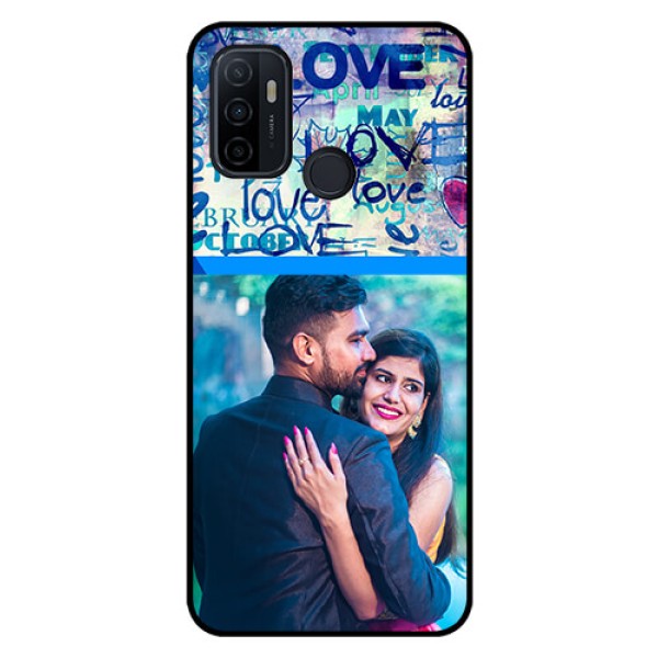Oppo A53 Custom Glass Mobile Case  - Colorful Love Design