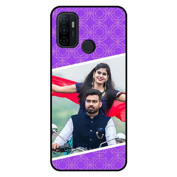 Oppo A53 Custom Glass Phone Case - Violet Pattern Design Oppo A53 Custom Glass Phone Case - Violet Pattern Design