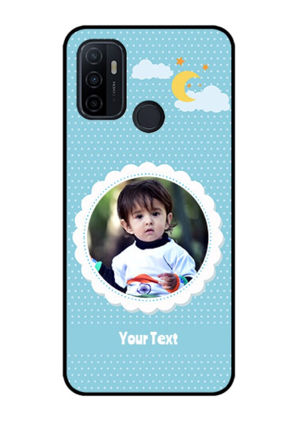 Oppo A53 Personalised Glass Phone Case  - Violet Pattern Design
