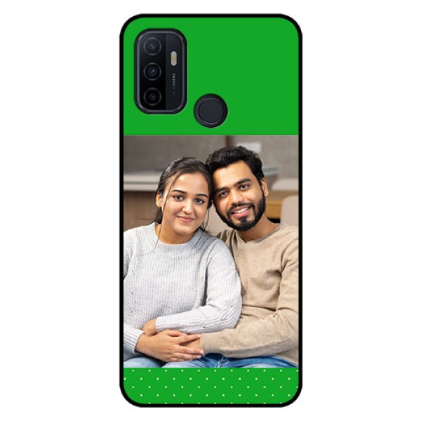 Oppo A53 Personalized Glass Phone Case  - Green Pattern Design