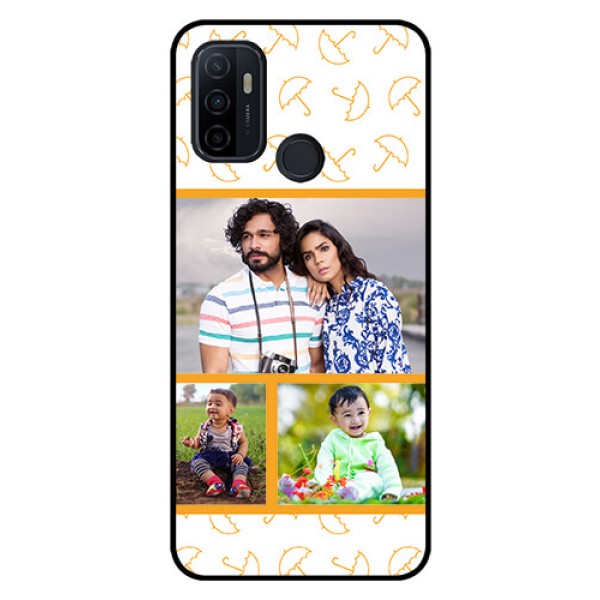 Oppo A53 Custom Glass Mobile Case - Yellow Pattern Design Oppo A53 Custom Glass Mobile Case - Yellow Pattern Design
