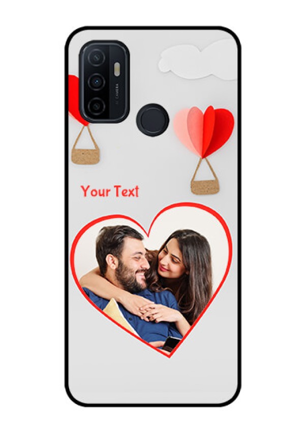 Oppo A53 Custom Glass Mobile Case  - Parachute Love Design
