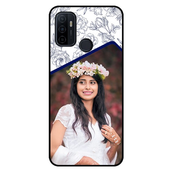 Oppo A53 Personalized Glass Phone Case  - Premium Floral Design