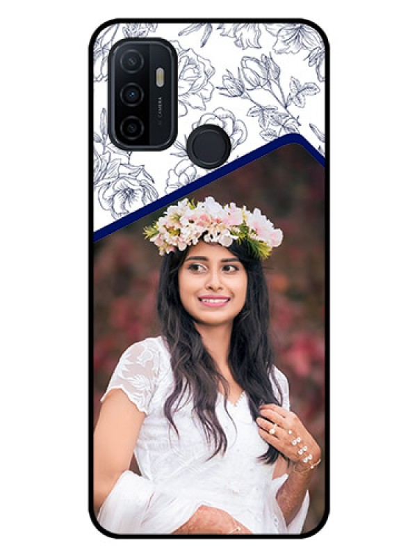 Custom Oppo A53 Personalized Glass Phone Case  - Premium Floral Design
