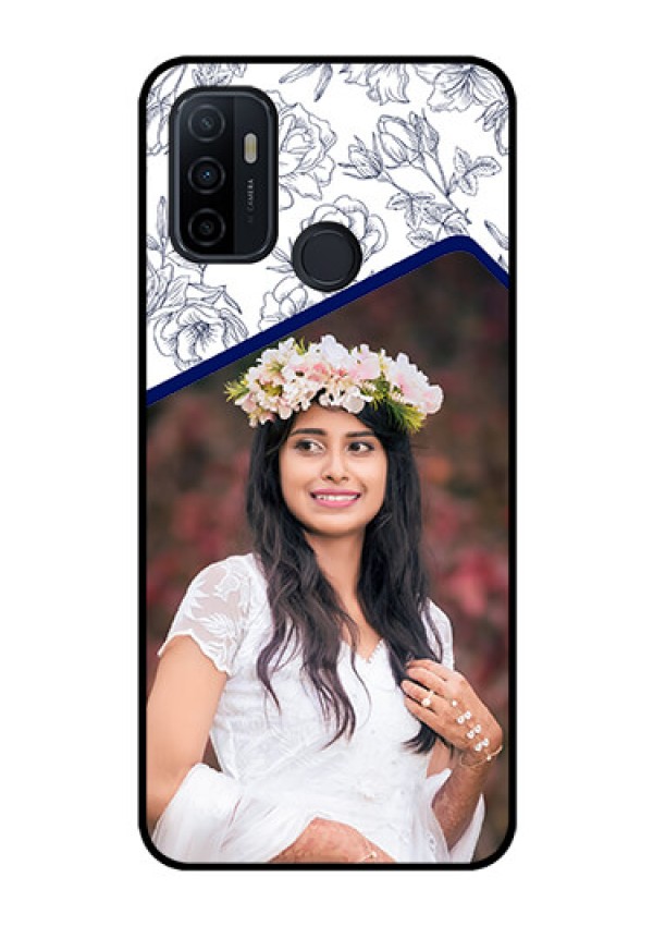 Oppo A53 Personalized Glass Phone Case  - Premium Floral Design