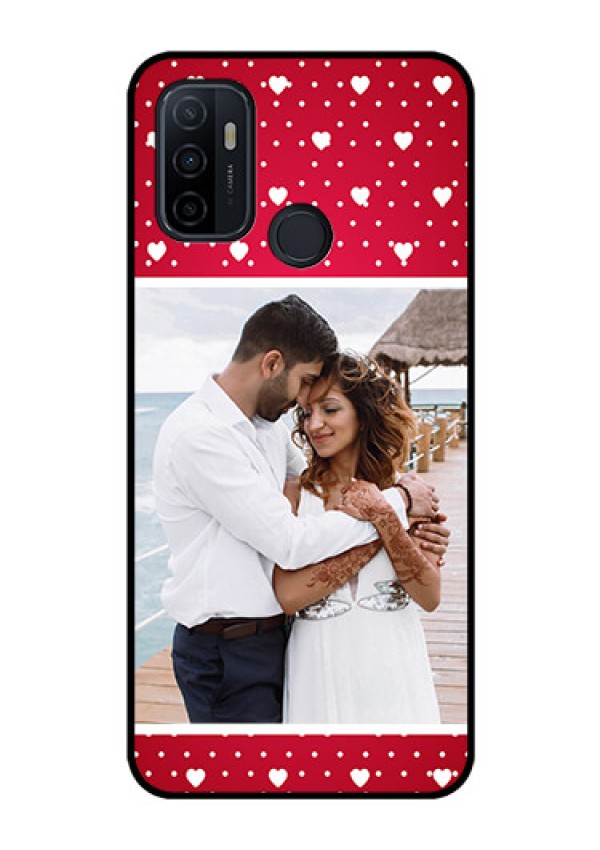 Oppo A53 Photo Printing on Glass Case  - Hearts Mobile Case Design