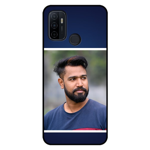 Oppo A53 Personalized Glass Phone Case  - Simple Royal Blue Design