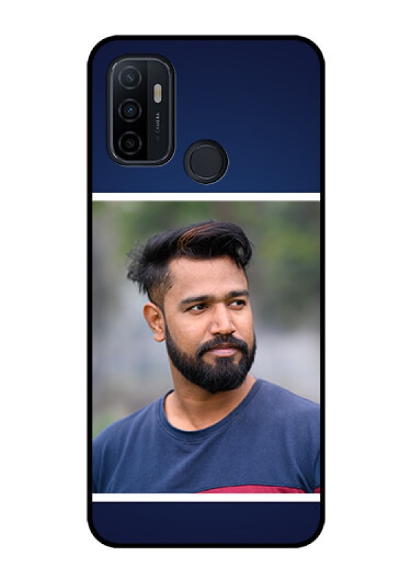 Oppo A53 Personalized Glass Phone Case  - Simple Royal Blue Design