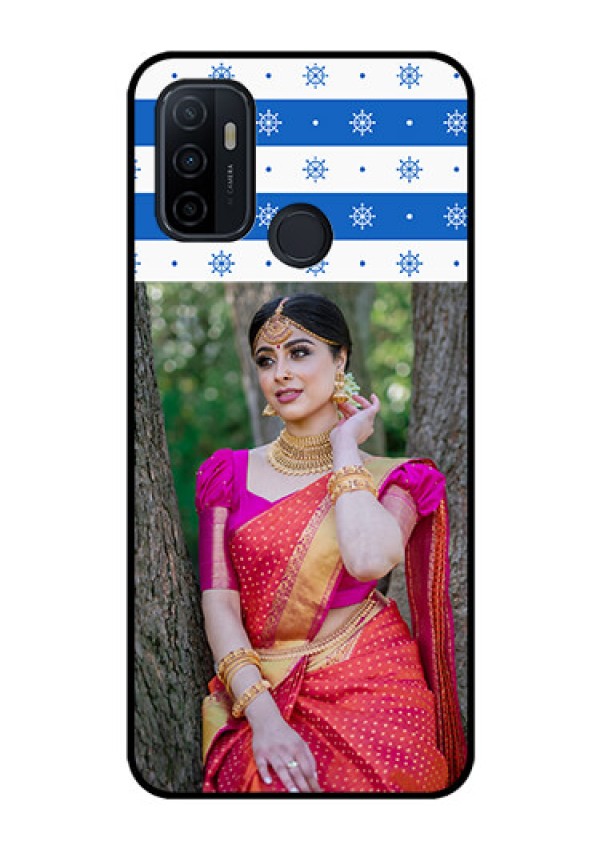 Oppo A53 Photo Printing on Glass Case  - Snow Pattern Design
