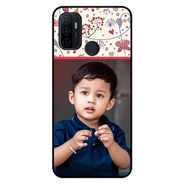 Oppo A53 Custom Glass Mobile Case  - Premium Floral Design