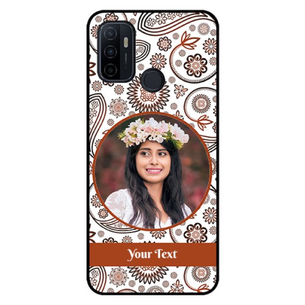 Oppo A53 Custom Glass Mobile Case  - Abstract Floral Design 