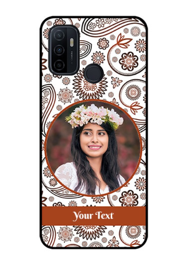 Oppo A53 Custom Glass Mobile Case  - Abstract Floral Design 