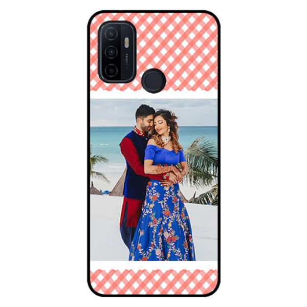Oppo A53 Personalized Glass Phone Case  - Pink Pattern Design