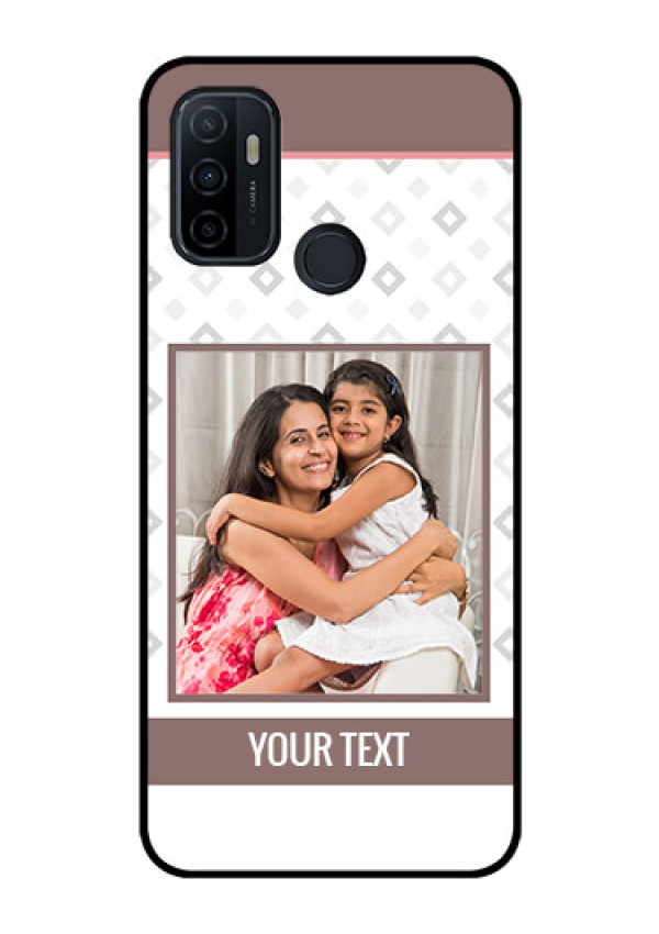 Oppo A53 Photo Printing on Glass Case  - Simple Diamond Design