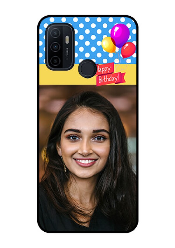 Oppo A53 Custom Glass Mobile Case  - Happy Birthday Design