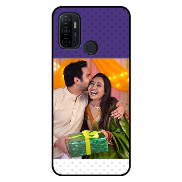 Oppo A53 Personalized Glass Phone Case  - Violet Pattern Design
