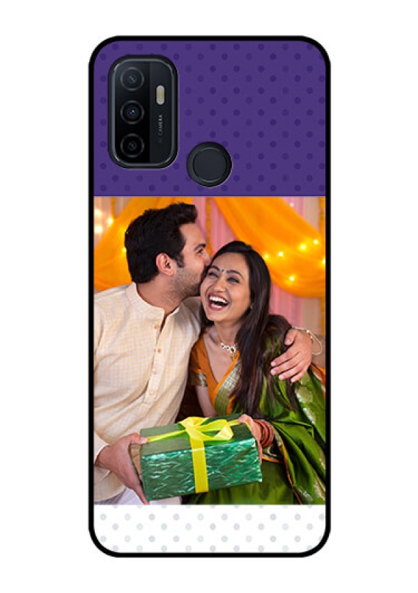 Oppo A53 Personalized Glass Phone Case  - Violet Pattern Design
