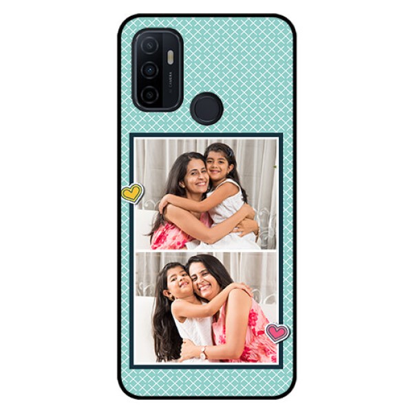 Oppo A53 Custom Glass Phone Case  - 2 Image Holder with Pattern Design