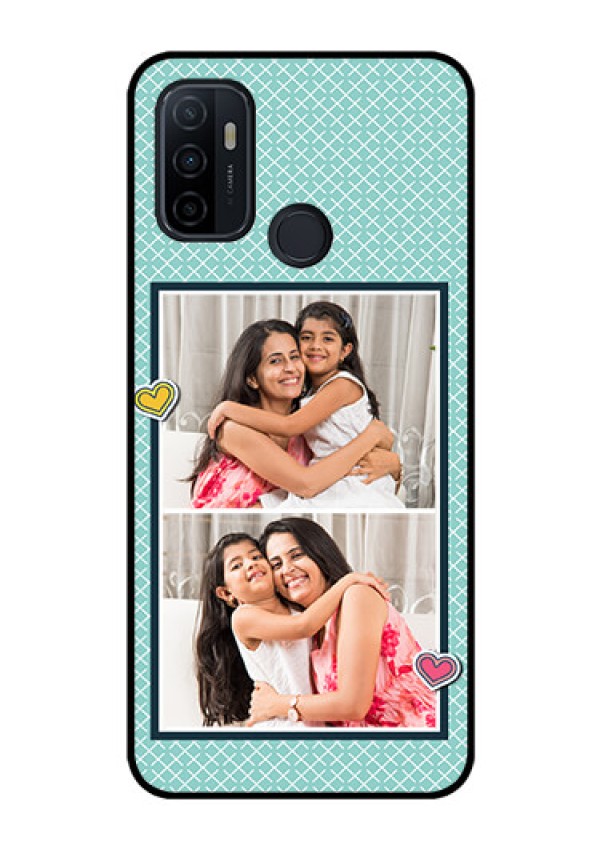 Oppo A53 Custom Glass Phone Case  - 2 Image Holder with Pattern Design