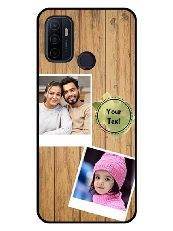 Custom Oppo A53 Custom Glass Phone Case  - Wooden Texture Design