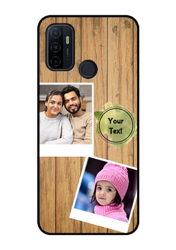 Oppo A53 Custom Glass Phone Case  - Wooden Texture Design