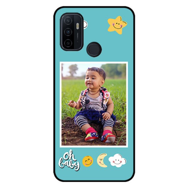 Oppo A53 Personalized Glass Phone Case  - Smiley Kids Stars Design