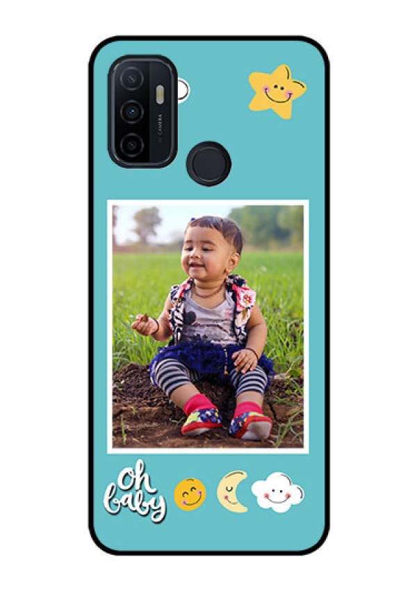 Oppo A53 Personalized Glass Phone Case  - Smiley Kids Stars Design