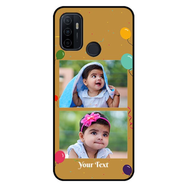 Oppo A53 Personalized Glass Phone Case  - Image Holder with Birthday Celebrations Design