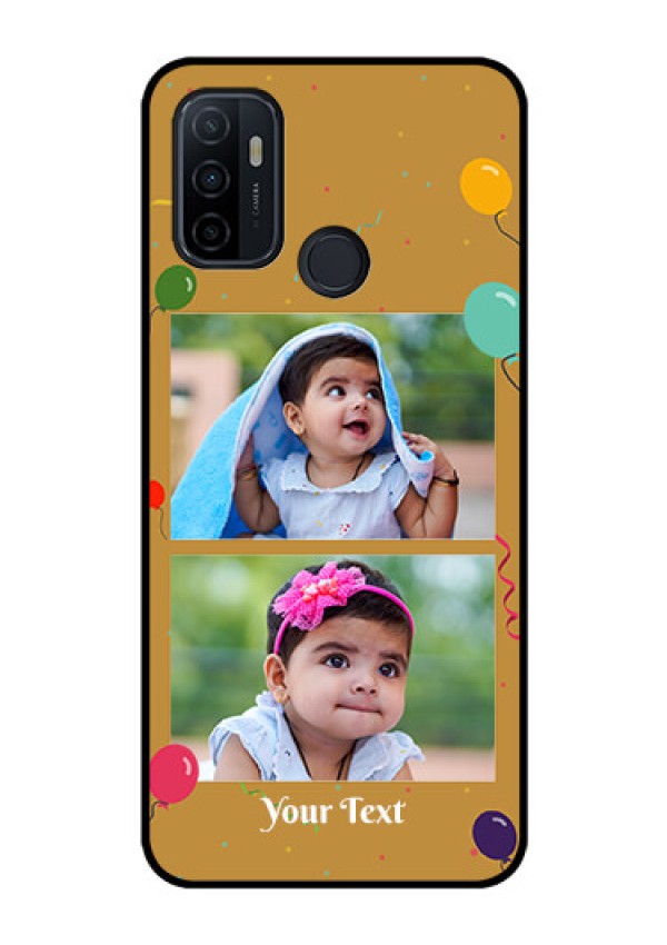 Oppo A53 Personalized Glass Phone Case  - Image Holder with Birthday Celebrations Design