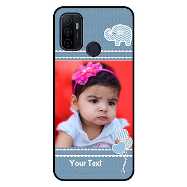 Oppo A53 Photo Printing on Glass Case  - with Kids Pattern Design