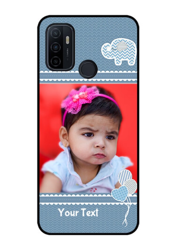 Oppo A53 Photo Printing on Glass Case  - with Kids Pattern Design