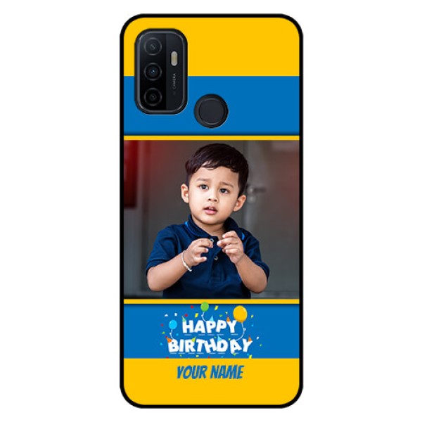 Oppo A53 Custom Glass Mobile Case  - Birthday Wishes Design