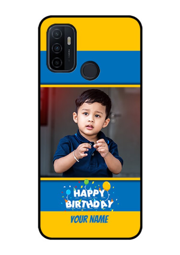 Oppo A53 Custom Glass Mobile Case  - Birthday Wishes Design