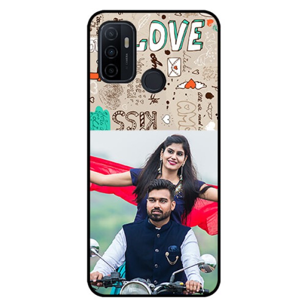 Oppo A53 Custom Glass Phone Case - Love Doodle Pattern Oppo A53 Custom Glass Phone Case - Love Doodle Pattern