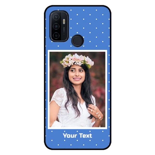 Oppo A53 Photo Printing on Glass Case  - Polka dots design