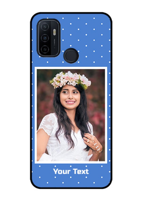 Oppo A53 Photo Printing on Glass Case  - Polka dots design